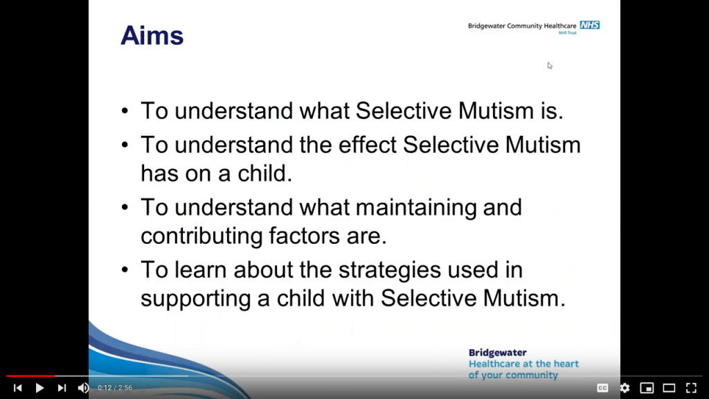 Selective mutism video link